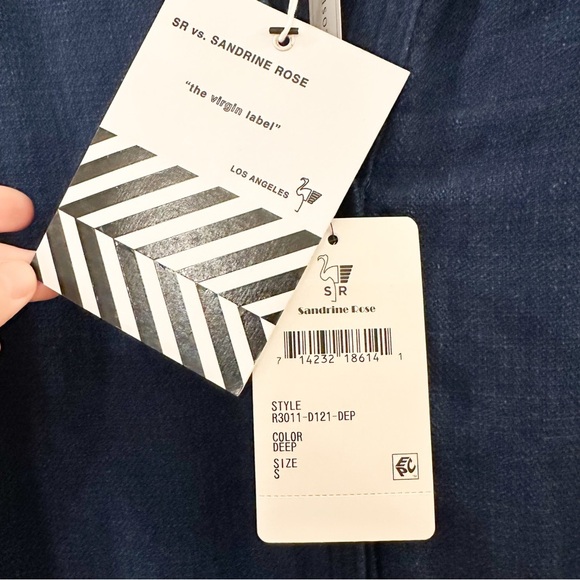 NWT FREE PEOPLE x Sandrine Rose Kimono Jumpsuit Sz Small Deep Blue Soft - Picture 9 of 10